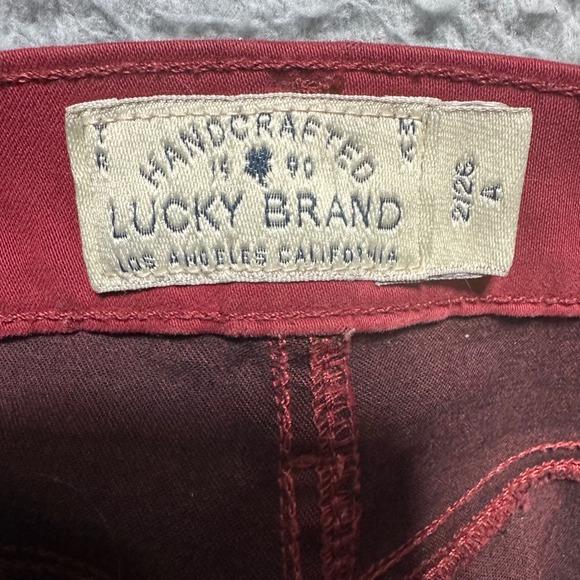 Lucky Brand Brooke Legging Jean Burgundy Red Stretch Women's‎ Size 2/26 - Picture 3 of 12